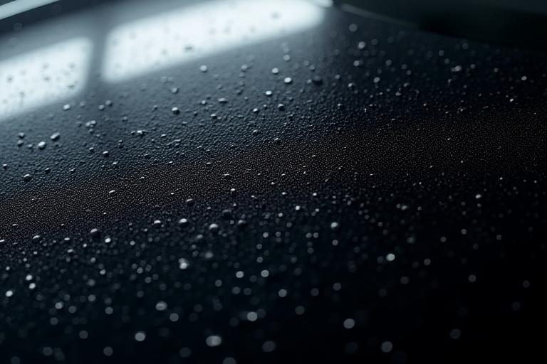 Carrozzeria nera piena di micrograffi prima del trattamento